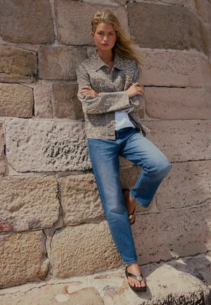 Next, REGULAR FIT - BOXY DENIM JACKET - Denim jacket - leopard print