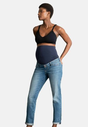 PETITE FIT OVERBUMP MATERNITY - Slimfit džínsy - blue
