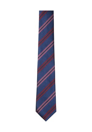 Krawatte - navy/bordeaux gestreift