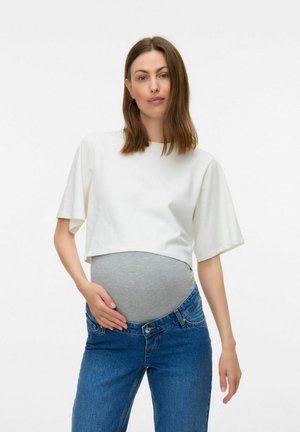 NORMAL GESCHNITTEN RUNDHALS KASTIGE ÄRMEL - Basic T-shirt - snow white