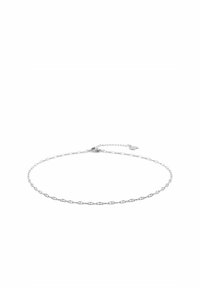 Silberne Fußkette mit ovalem Glieddesign, ausgestattet mit einem Karabinerverschluss und einer verstellbaren Kette für eine individuelle Passform.