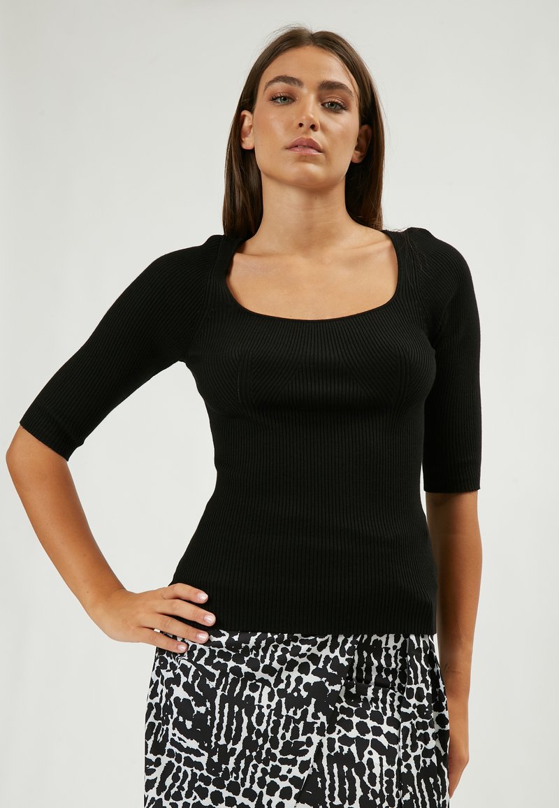 INFLUENCER Strickpullover - black