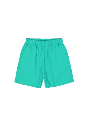 Türkise Shorts aus leichtem Material, mit einem weichen, elastischen Bund und einem schlichten Design ohne sichtbare Muster oder Akzente.