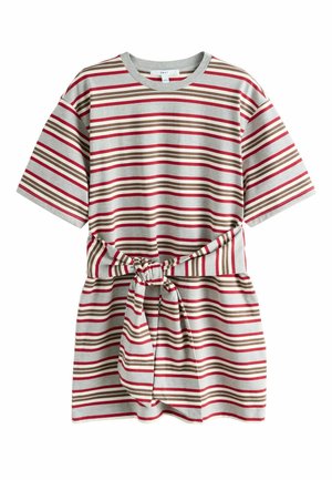 Next, T-Shirt Dress - red grey stripe