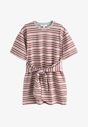 Next, T-Shirt Dress - red grey stripe