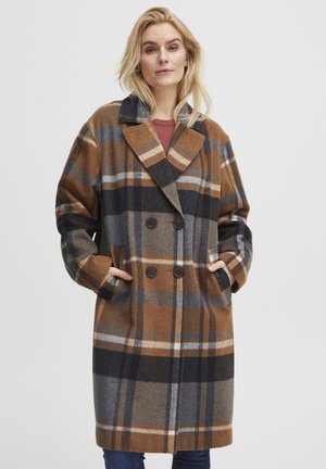 PZARIANE - Classic coat - tobacco brown check