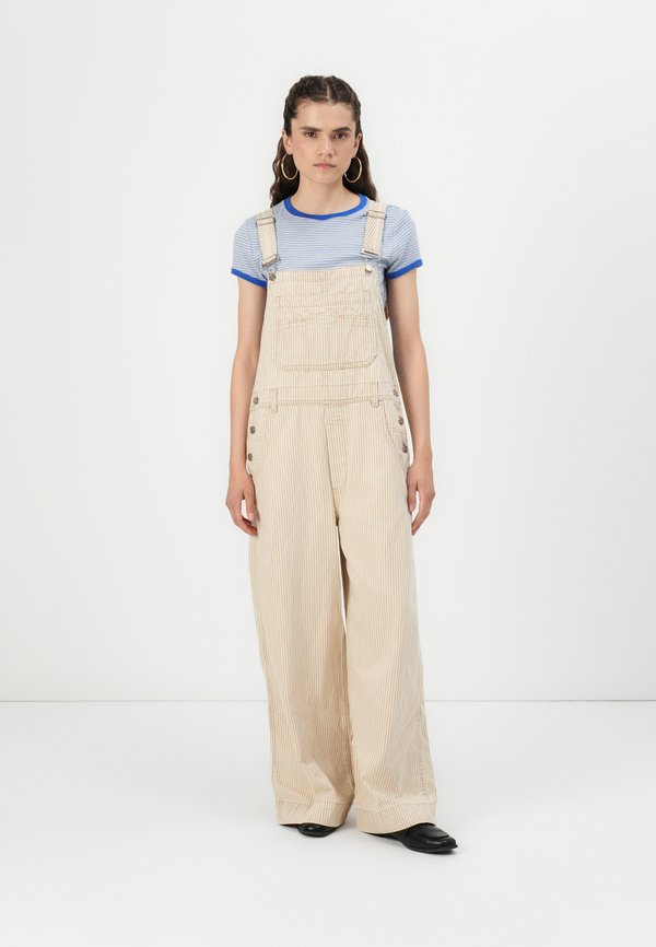 BAGGY OVERALL STRIPE - Dungarees - khaki