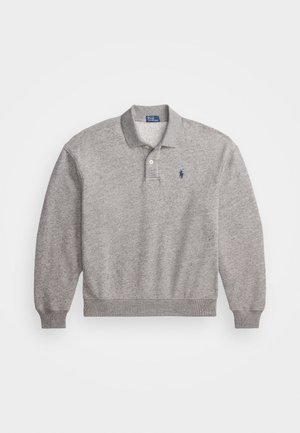 Polo Ralph Lauren LIGHTWEIGHT FLEECE LONG-SLEEVE POLO - Hosszú ujjú felső - dark vintage heather