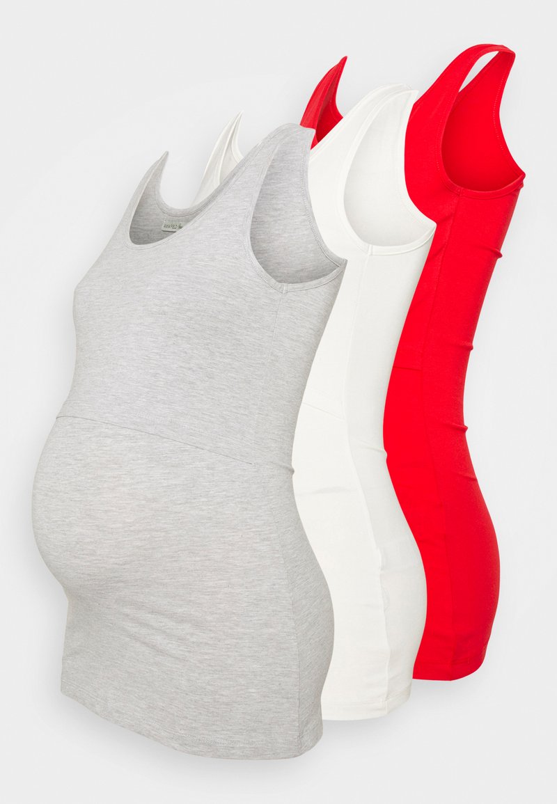 Anna Field MAMA 3 PACK - Top - light grey/white/red