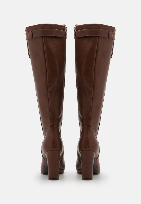 High heeled boots - cognac4