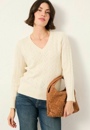 REGULAR FIT - STITCH  - Strickpullover - ivory