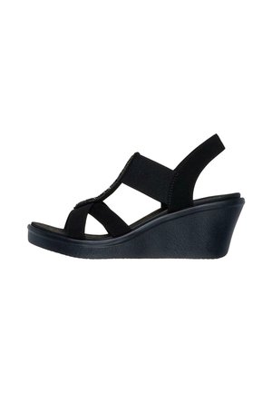 Skechers RUMBLE ON - GLAMMED UP - Sandalias de cuña - black