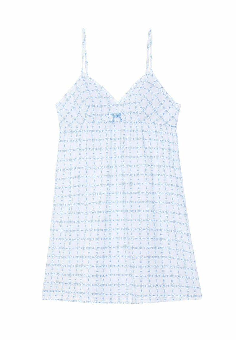 Camicia Da Notte Donna Camille - Cotone Stampato Fiori Blu 38/40