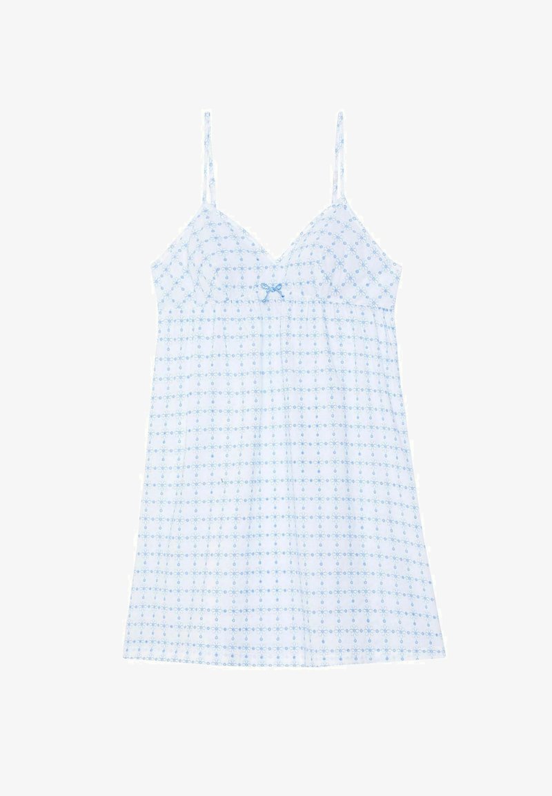 Camicia Da Notte Donna Camille - Cotone Stampato Fiori Blu 38/40 Camicia Da Notte Donna Camille - Cotone Stampato Fiori Blu 38/40
