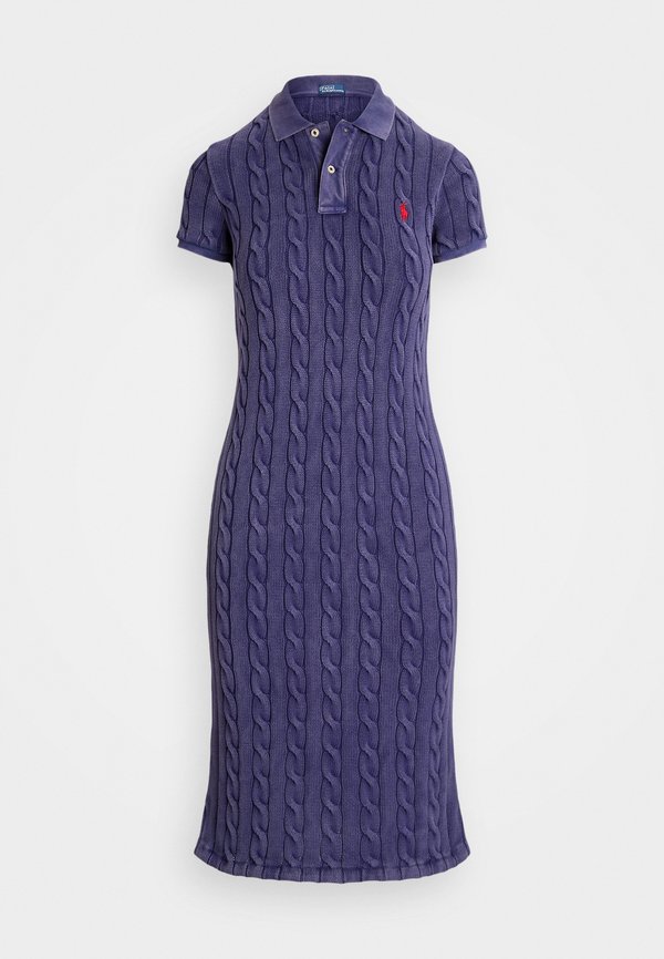 CABLE KNIT COTTON POLO MIDI DRESS - Jumper dress2