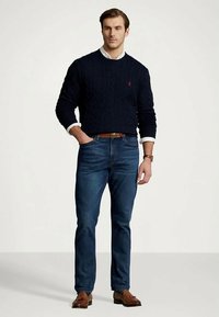 Polo Ralph Lauren Big & Tall CABLE KNIT COTTON JUMPER - Pulover - hunter navy