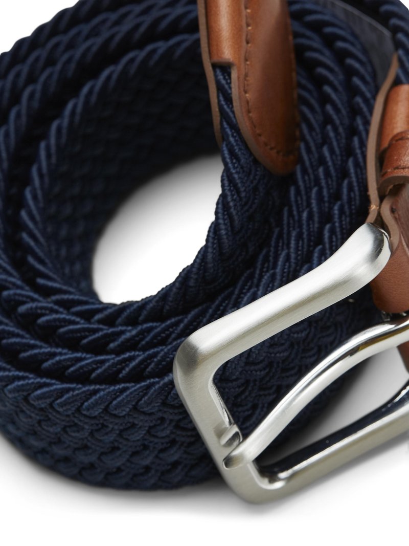 Ceinture golf tressée élastique & extensible, bleu marine