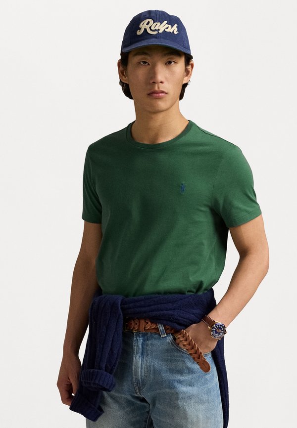 CUSTOM SLIM FIT JERSEY CREWNECK T-SHIRT - Basic T-shirt - washed forest