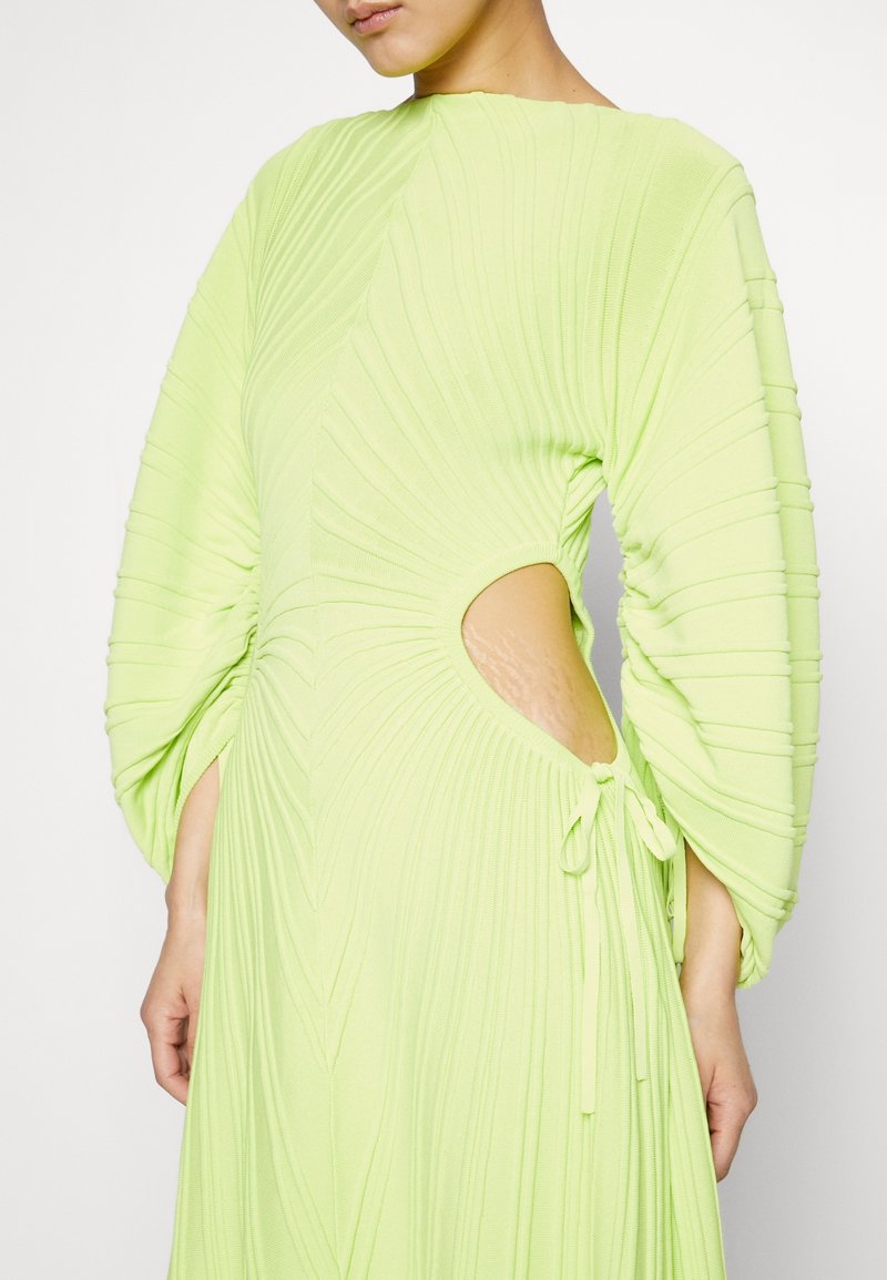 neon green jumper dress Neon Lime Green Roll Neck Jumper Dress