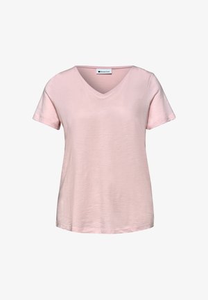 Street One, BASIC T-SHIRT MIT V-NECK IN UNIFARBE - T-shirt basique - minimal rose