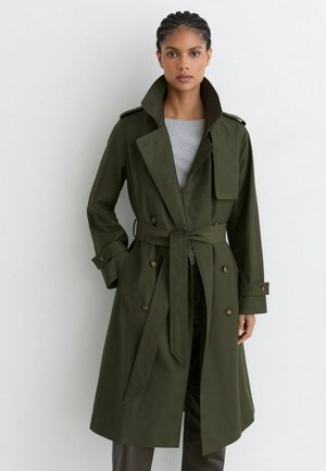 Reiss PETITE FIT - DOUBLE BREASTED HOODED INSERT TRENCH COAT . - Trenssi - khaki green