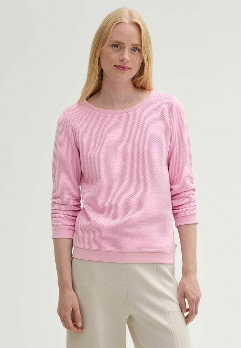 TOM TAILOR DENIM STRUCTURED - Mikina - soft summer pink