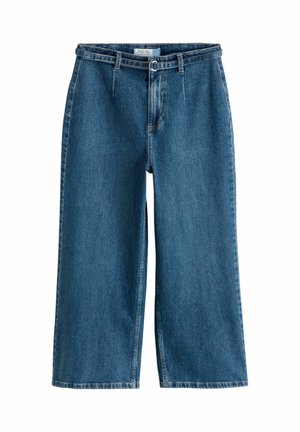 PETITE FIT - HIGH WAIST CROP - Wide leg - denim dark blue