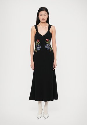 FLORAL MIXED MEDIA ANDRE DRESS - Rochie cocktail/Rochie petrecere - black
