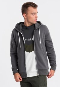 Ombre Mikina na zip - dark grey