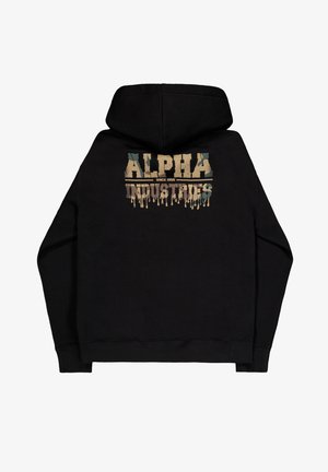 Alpha Industries, ALPHA INDUSTRIES MEN - HOODIES DRIPPING CAMO PRINT HOODIE - Felpa con cappuccio - black
