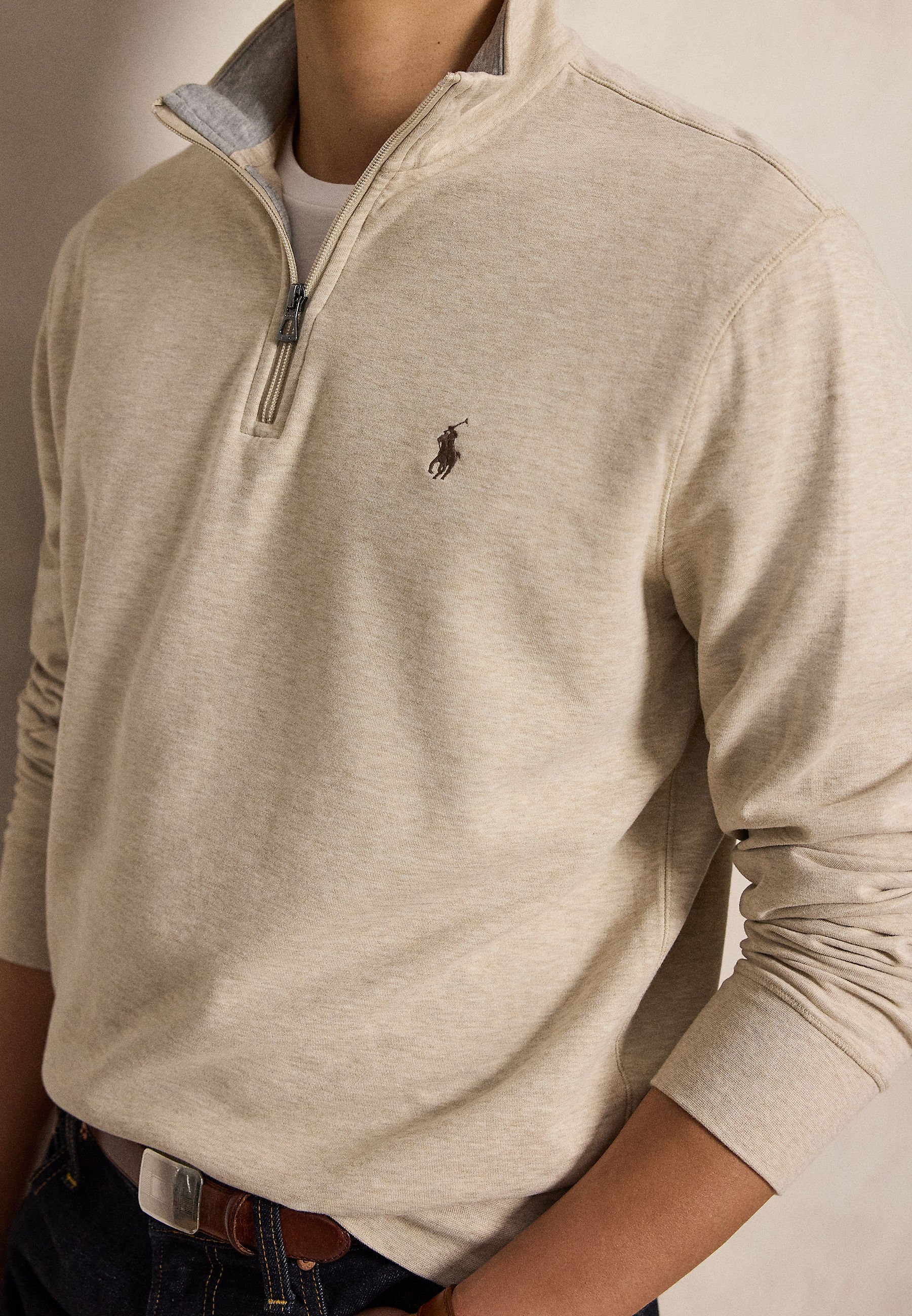 Polo Ralph Lauren LUXURY JERSEY QUARTER-ZIP PULLOVER - Camisola