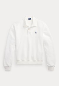 LIGHTWEIGHT FLEECE LONG SLEEVE POLO - Long sleeved top - white