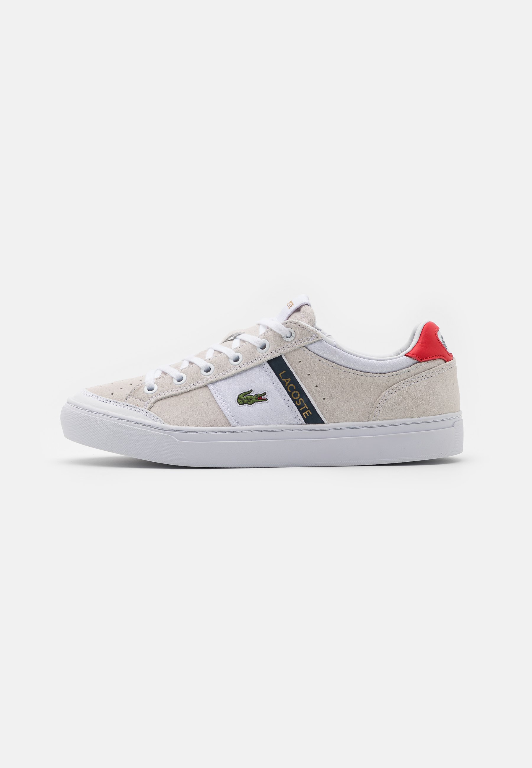 Lacoste COURTLINE - Sneakers laag - white/navy/red/wit - Zalando.nl