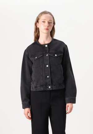 COLLARLESS JACKET - Jeansjakke - off black