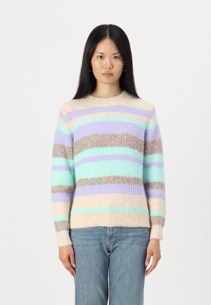 ONLY ONLMAGGIE LIFE O NECK  - Trui - birch/picante/aqua sky/pastel lilac