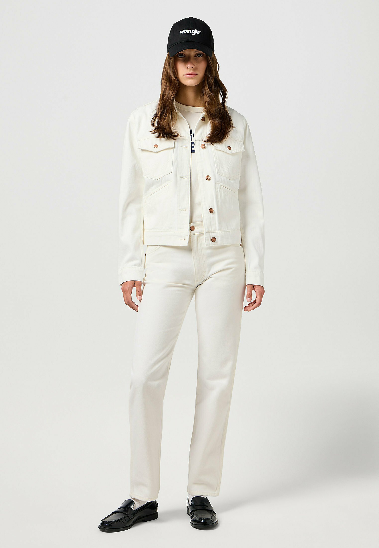 Wrangler Denim jacket - off white/off-white - Zalando