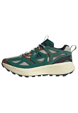 KANTAI - Trail running shoes - putty grey   core black   collegiate green