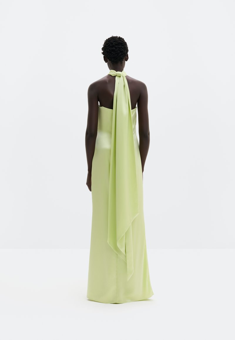 long sleeve mint green dress Sage Green Chiffon V-Neck Bridesmaid Dress A-Line Floor-Length main image 1