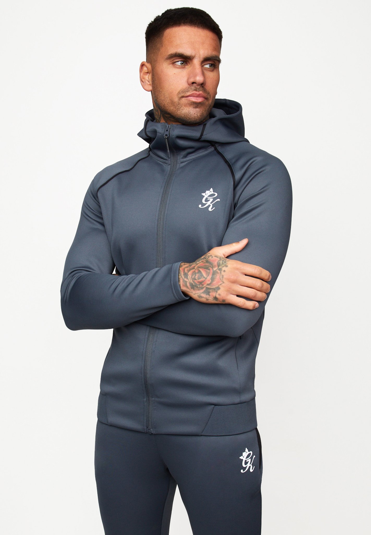 Gym King Zip-up sweatshirt - turbulence 