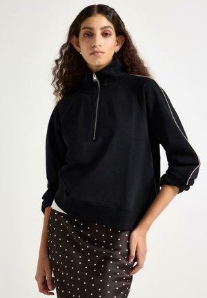 WITH HALF-ZIP  - Sweatshirt - black