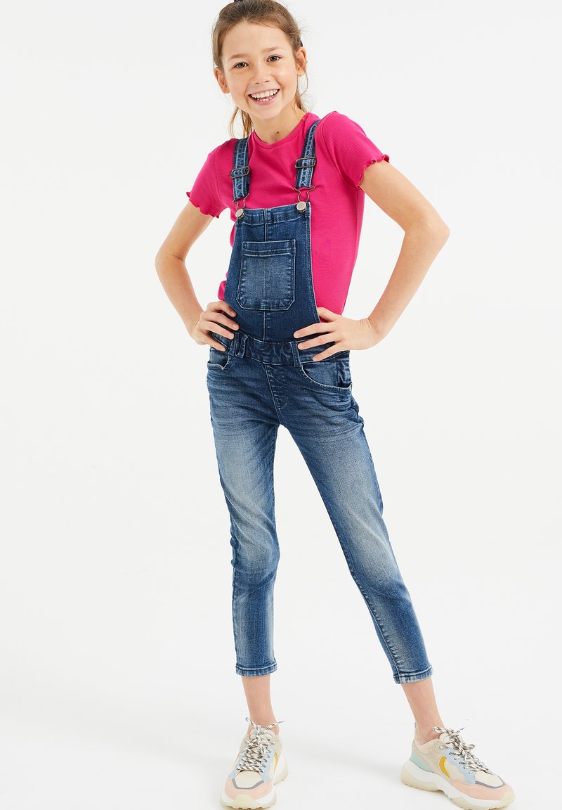 WE Fashion MET STRUCTUUR - Majica kratkih rukava s printom - pink