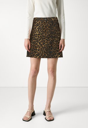 NMANNEKE LEO SHORT SKIRT - Džinsa auduma svārki - black