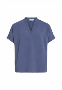 VILA MIT KURZEN ÄRMELN V-AUSSCHNITT - Camicetta - bijou blue
