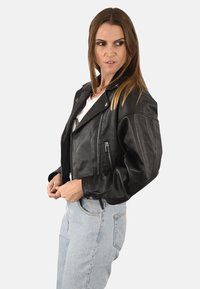 La Canadienne LCZZNI - Veste en cuir - black/noir - ZALANDO.FR