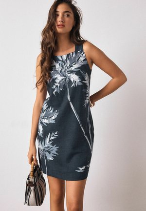 REGULAR FIT - MINI - Hverdagskjole - navy blue placement floral print