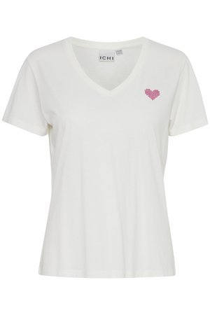 ICHI, KENNEDY - T-shirt imprimé - cloud dancer