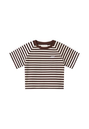 Another Cotton Lab, ANOTHER STRIPE CROP TOP - Μπλουζάκι με στάμπα - stripe offwhite brown