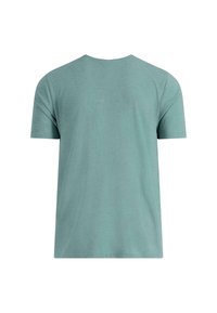 Light teal unisex t-shirt made of soft fabric, featuring a classic crew neck and short sleeves. No visible logos or designs.
