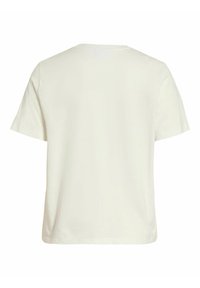 Vit bomull t-shirt med rund halsringning, korta ärmar och en avslappnad passform. Enkelt och odekorerat design, slät textur utan synliga mönster.