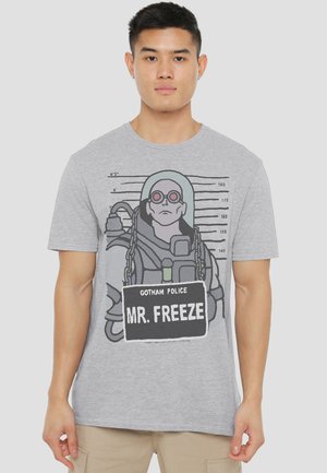 Cotton Soul, BATMAN THE MR. FREEZE MUGSHOT - T-Shirt print - mottled light grey